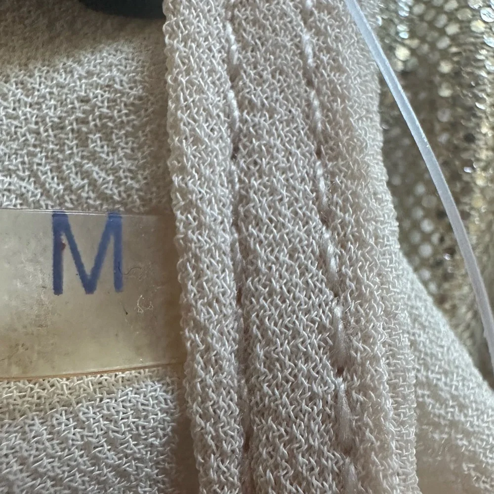 San Joy Cream Asymmetrical Sleeveless Muscle Tee - Picture 6 of 9